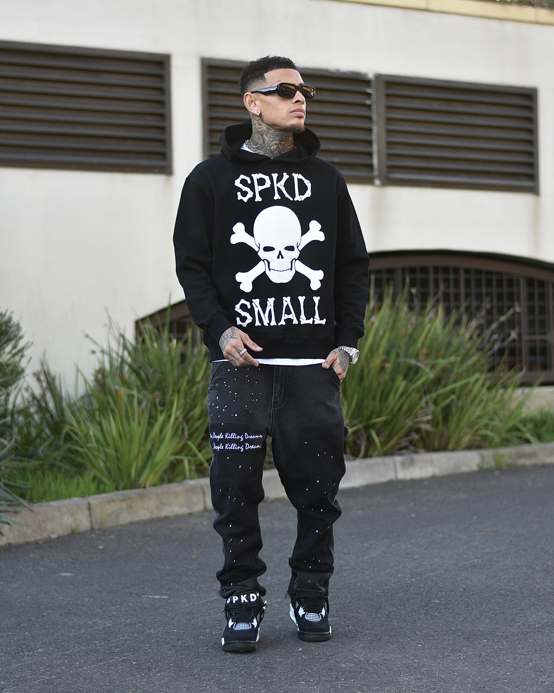 Skull Hoodie Size Black