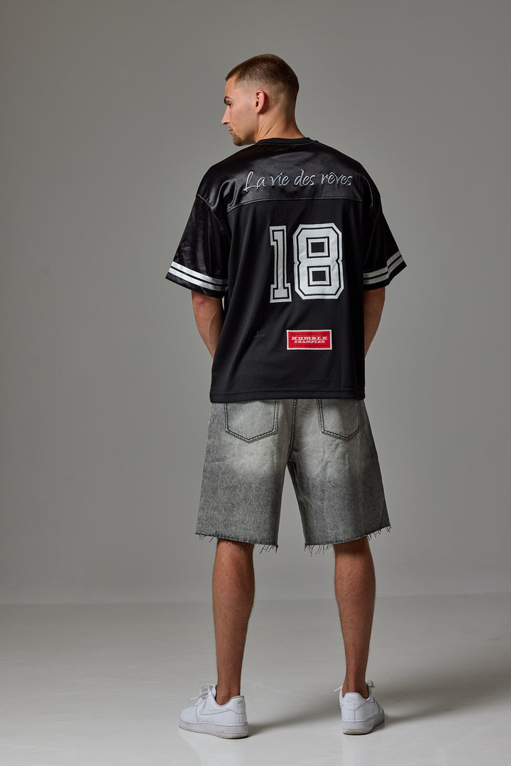 Washed Denim Shorts- Grey