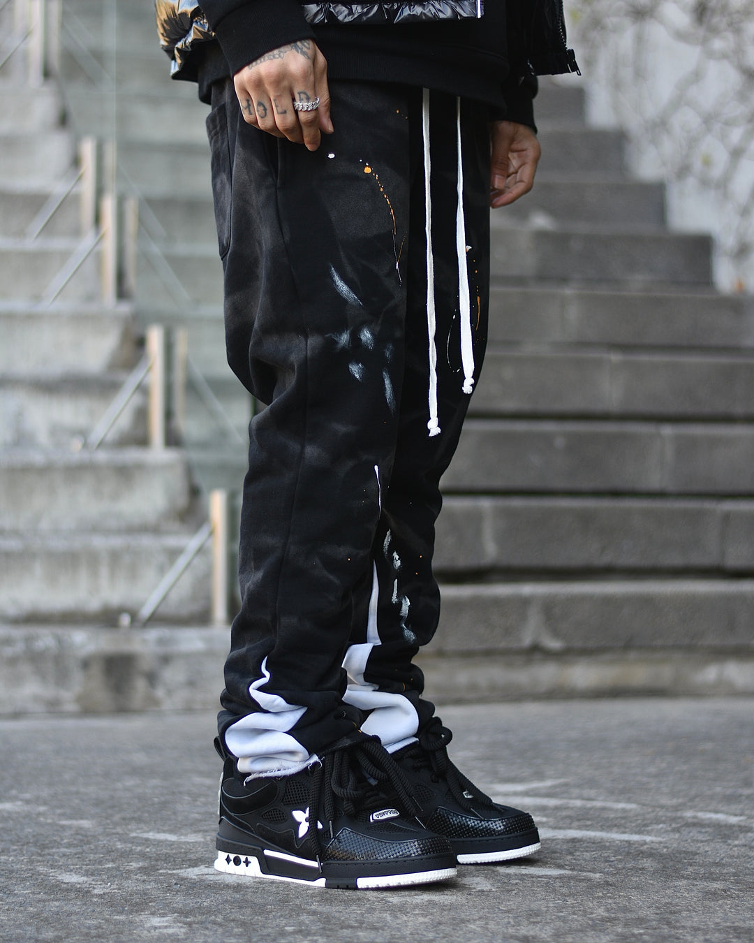 Washed Track Pants Black