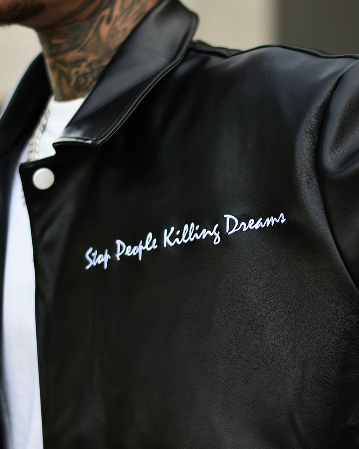 SPKD Leather Bomber Jacket