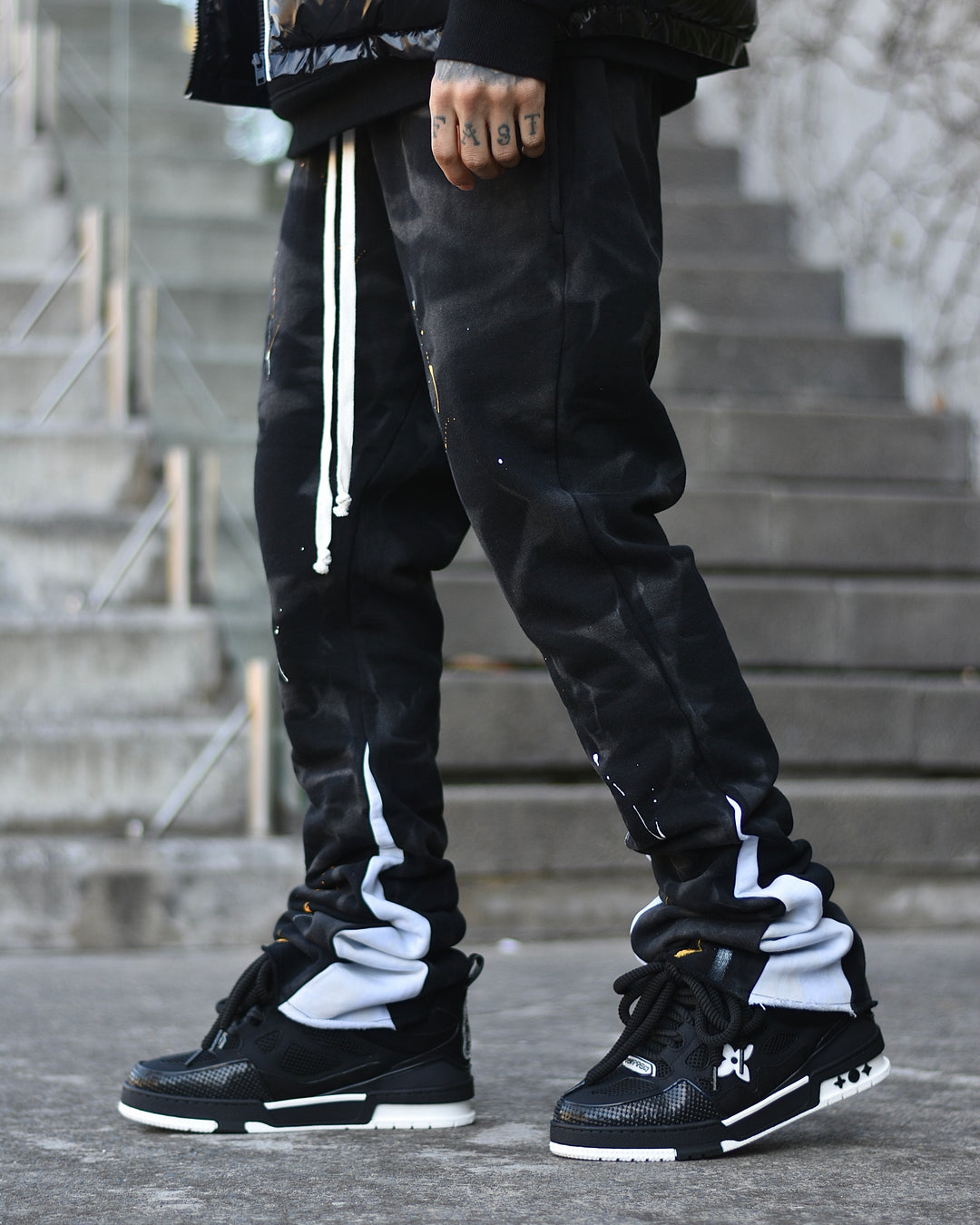 Washed Track Pants Black