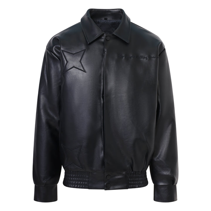 SPKD Leather Bomber Jacket