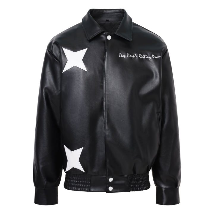 SPKD Leather Bomber Jacket