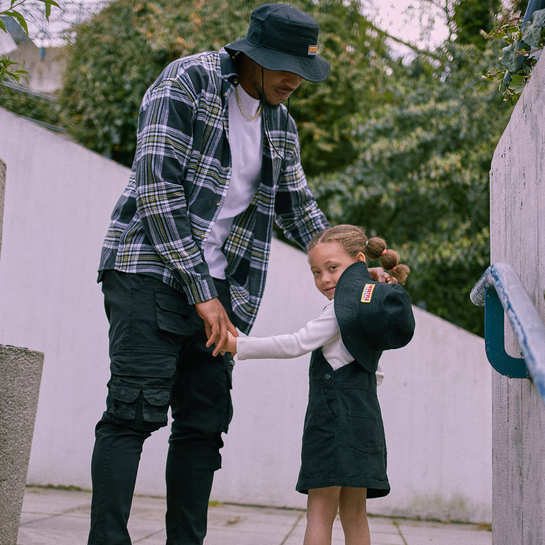 Cotton Red & Yellow Lifestyle Patch Bucket Hat - Kids