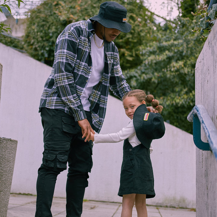 Cotton Red & Yellow Lifestyle Patch Bucket Hat - Kids